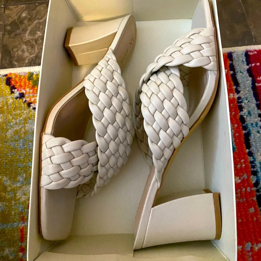 Anne Klein Misty Crossover Women’s Heeled Sandal Cream Sz 11 - Picture 3 of 6